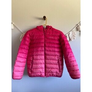 Eddie Bauer Kids L(14/16) Pink Down Puffer Jacket Coat Lightweight Hooded